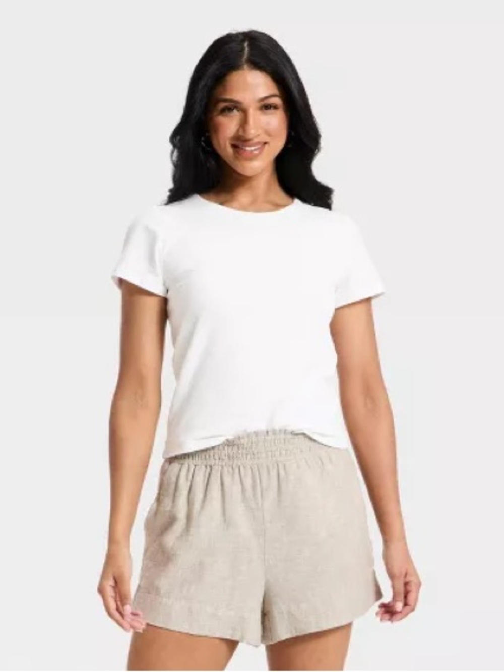 New NWT Women's Short Sleeve Sculpt T-Shirt A New Day White structured small